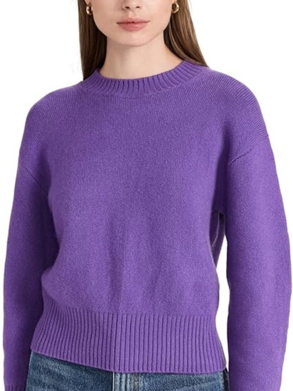 Vince Purple Long Sleeve Wool & Cashmere Crewneck Sweater - Size L
